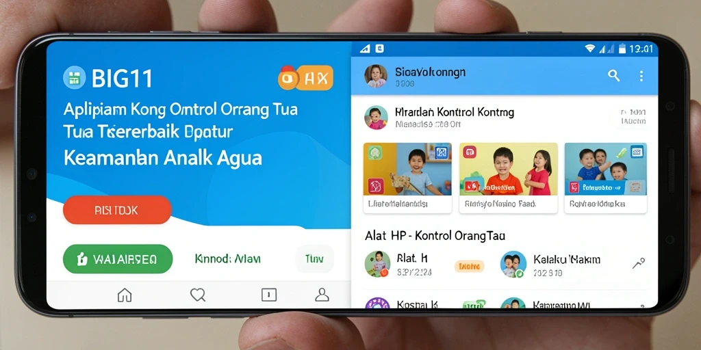 Antarmuka aplikasi BIG11 yang menampilkan fitur kontrol orang tua.