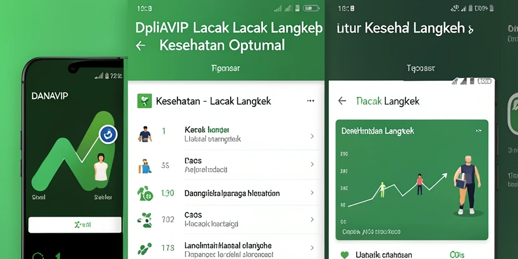 Antarmuka utama DANAVIP menunjukkan statistik langkah dengan jelas.