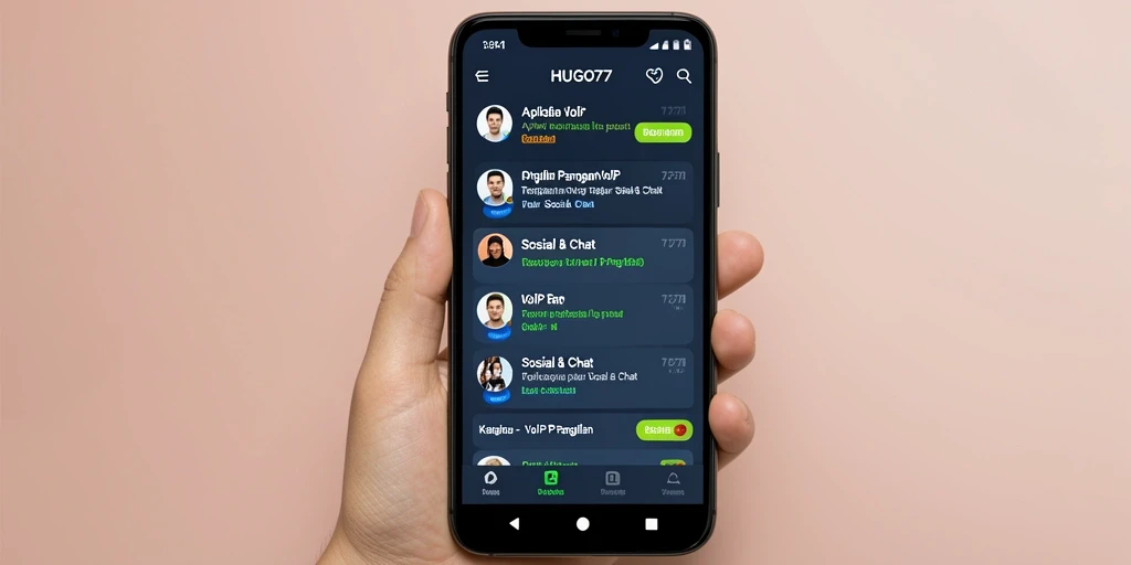 Antarmuka HUGO77 yang sederhana dan modern untuk VoIP Panggilan.
