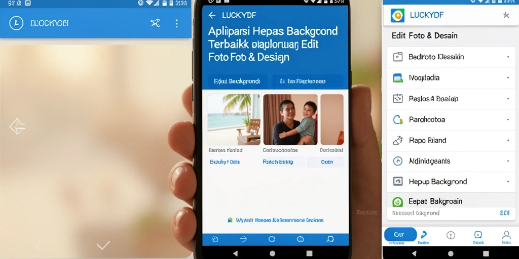 Antarmuka sederhana aplikasi LUCKYDF untuk menghapus background dengan cepat.