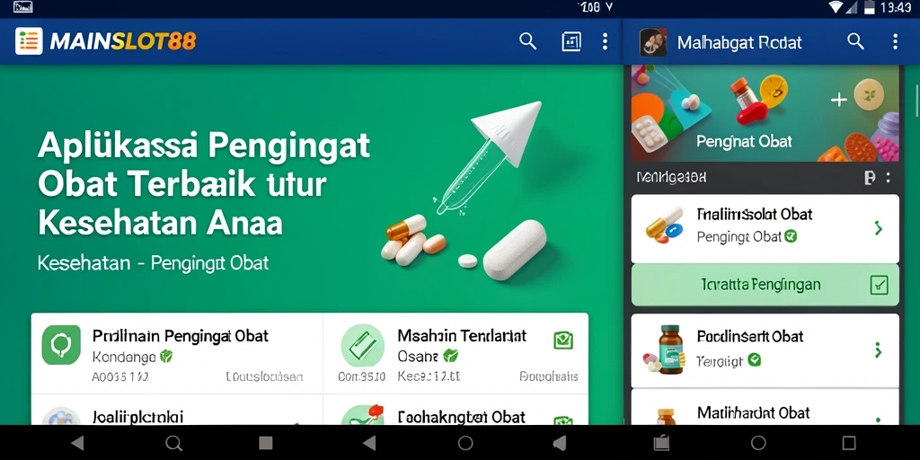 Antarmuka aplikasi MAINSLOT88 menampilkan pengingat obat yang jelas dan efektif.