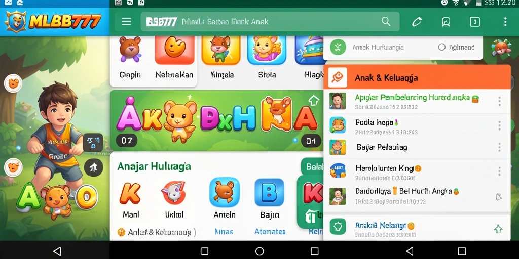 Antarmuka menarik dan interaktif untuk belajar huruf dan angka.