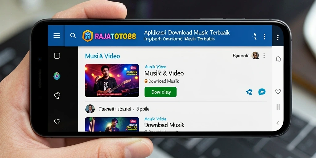 Tampilan antarmuka RAJATOTO88 dengan fitur Download Musik.