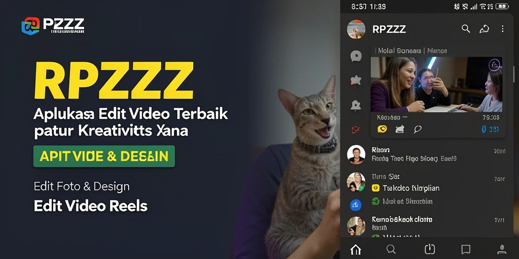 Antarmuka aplikasi RPZZZ saat mengedit Video Reels yang dinamis.