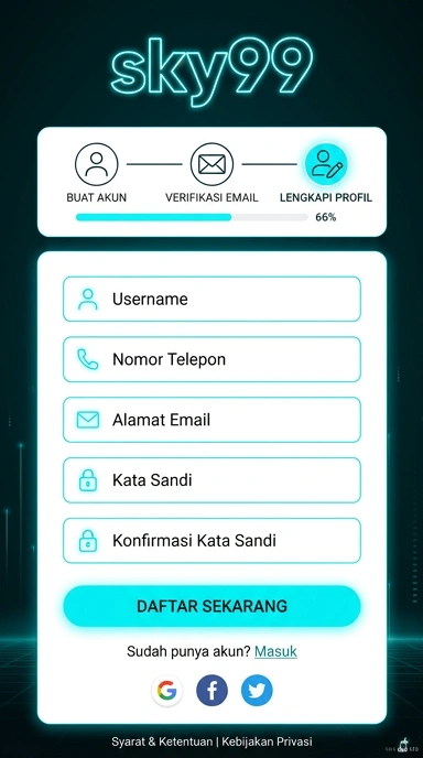 Cara Mudah Buat Akun Baru Sky99